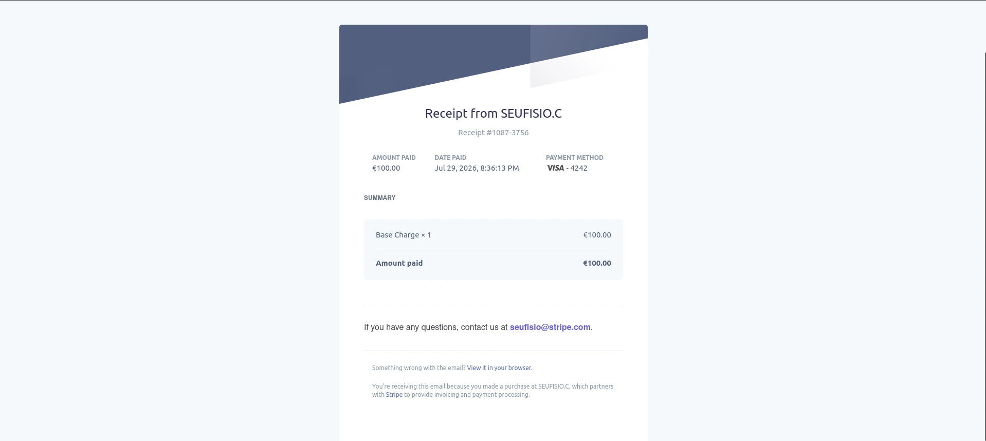Recibo emitido